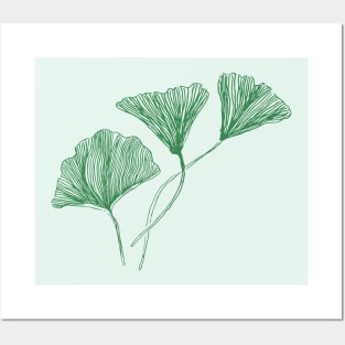 gingko leaves Posters and Art